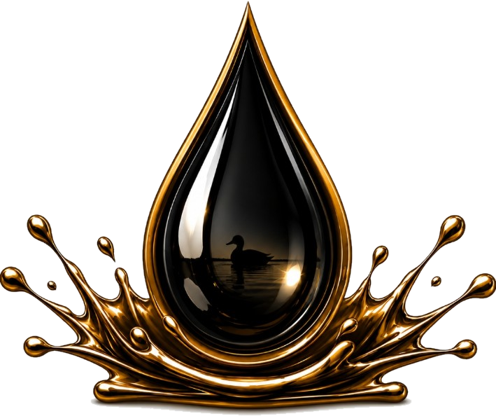 Southern Oil Recovery black and gold oil drop splash